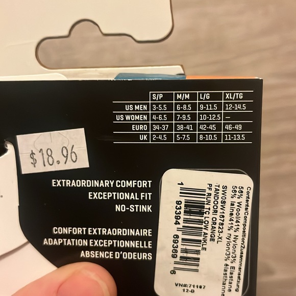 Smartwool PhD Run Micro with lite elite cushion tandoori orange XL NWT - Picture 3 of 4